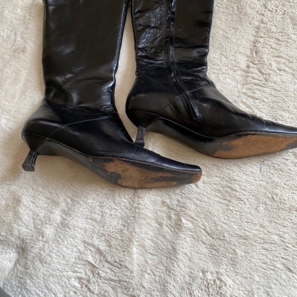 Genuine soft leather kitten heel boots - Picture 7 of 9